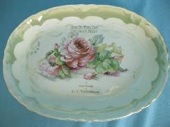 P.T. Tiedemann Rose Pattern Bread Platter