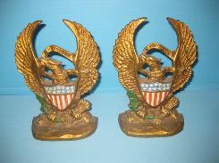 American Eagle & Shield Cast Iron Bookends