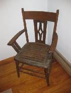 Oak High Back Chair w/ Arm Rests