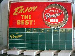 Prager Beer Price Board Sign