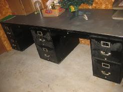 Heavy Duty Metal Industrial Double Desk