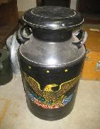 Milk Can w/ Eagle and American Flags