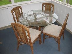 Bamboo & Glass Top Table & Chairs