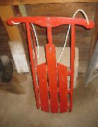 Wooden Child's Sled w/ Metal Rails
