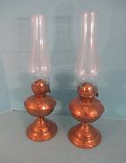 Brass Kerosene Pedestal Lamps