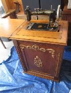 Minnesota Ornate Oak Sewing Machine Cabinet