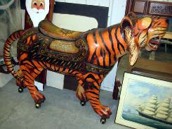 Solid Wooden Carousel Tiger