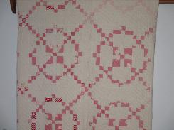  Red & White Patch Work Hand Sewn Quilt