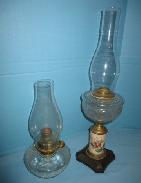 Victorian China Pedestal Kerosene Lamp