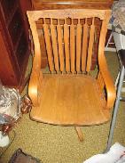  Oak Swivel Spindlled Bentwood Arm Office Chair