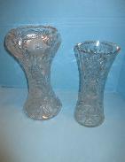 Heavy Cut Crystal Tall Vases
