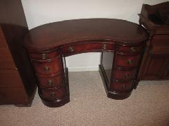 French Kidney Leather Top Knee Hole Desk