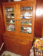 Primitive Pine Stepback 2-Pc. Kitchen Cupboard