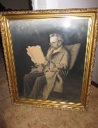 Early Oil on Canvas Artist Signed Gentleman's Portrait in Gilt Frame