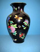 Herend Hungary 1942 Floral & Butterfly 13 in. Vase