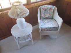 Wicker Chair and Table Set 