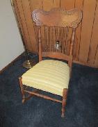 Fancy Carved Oak Rocking Chair 