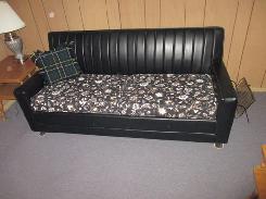 Kroehler Mid Century Black Sleep-Or-Lounge Sofa