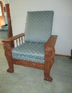 Oak Carved Gargoyle Morris Chair