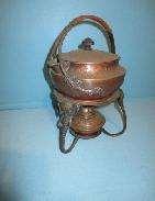 Ornate Copper Tea Pot w/ Single Burner