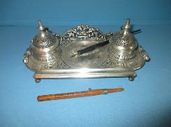 Victorian Silver Ink Well 