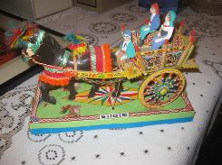 GIDI'S Paper Mache & Litho Die Cut Italian Carnival Wagon