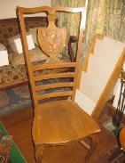 Lion Shield Oak High Back Chair