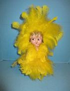 Carnival Yellow Feather Celluloid Kwpie Doll