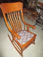Tall Arrow Back Oak Rocking Chair