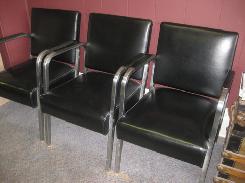 Chrome & Black Naugahyde Set of Chairs