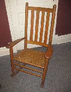 Early Maple Rush Seat Rocking Chair