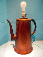 Copper Arts & Crafts Coffee Pot Lamp
