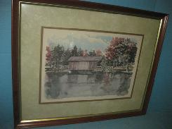 Paul N. Norton Old Covered Bridge Watercolor
