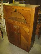Art Deco Oak Barbers Cabinet