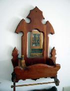 Victorian Walnut Carved Shaving Mirror