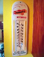 Farmer's Hybrid Seed Corn Metal Thermometer