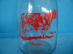 Hi Acre Milk Farms 'Heidi' Quart Milk Bottle