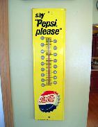 Pepsi Yellow Metal Thermometer
