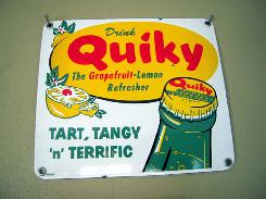 Quiky Grapefruit & Lemon Soda Enamel Sign
