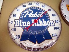 Past Blue Ribbon Beer Dome Glass Thermometer