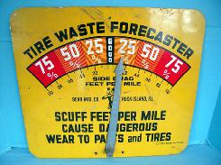 Bear Mfg. Co. Tire Waste Forecaster Metal Sign