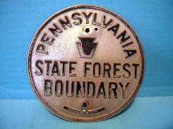 Pennsylvania State Forest Boundary Sign