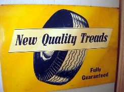 New Quality Treads Tire Metal Flanged Sign