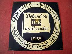 National Association of Ice Industries 1922 Metal Sign