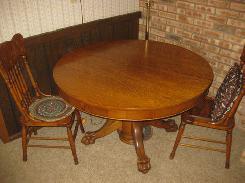 Outstanding Round Oak Dining Table Set
