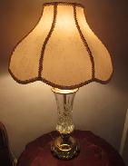 Cut Crystal & Ornate Brass Table Lamps 