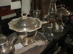 Silver Meriden Ornate Chaffing Set 