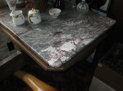 Marble Top Victorian Walnut Parlor Table