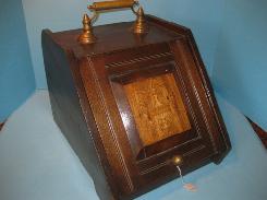 Antique Brass & Walnut Hat Box
