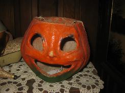  Jack-O-Lantern Paper Mache Candy Container 
